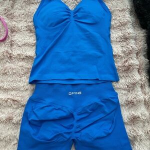 DFYNE Women's Blue Athletic Shorts and Top